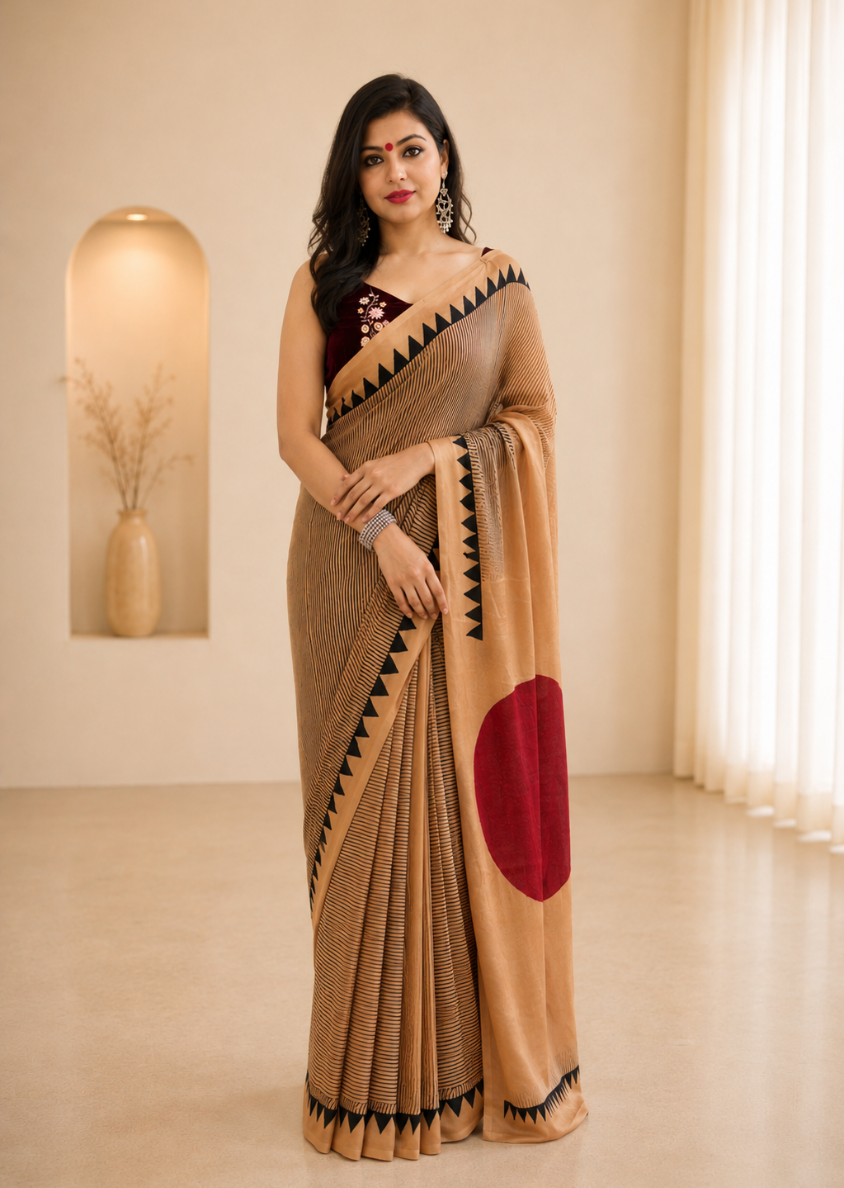 Ajrakh Saree