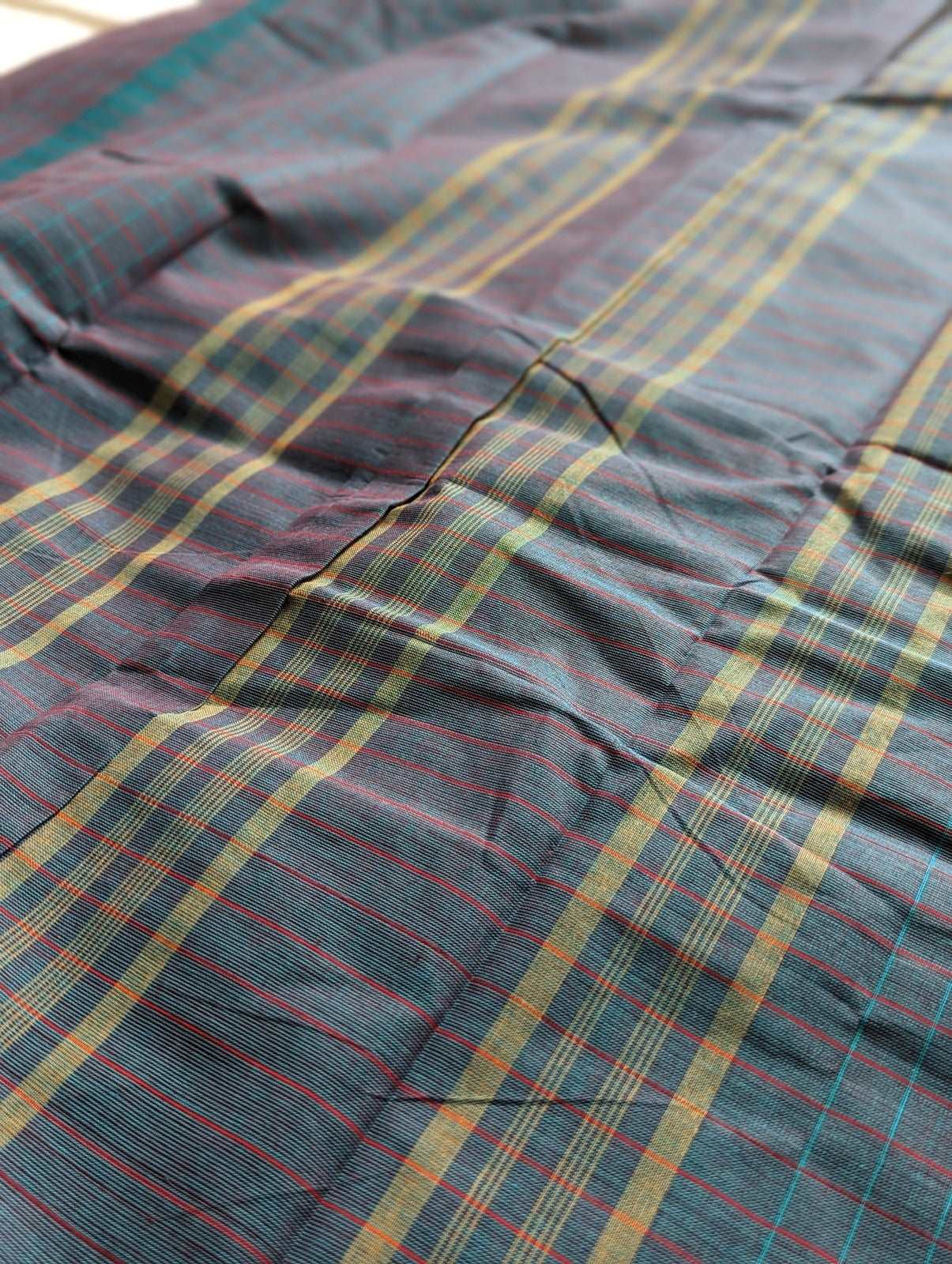 Kanchi cotton teal green