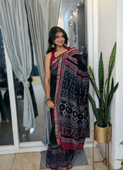 Indigo Reverie Mangalgiri Ajrakh Handblock