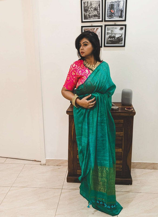 Emerald Elegance Matka Silk