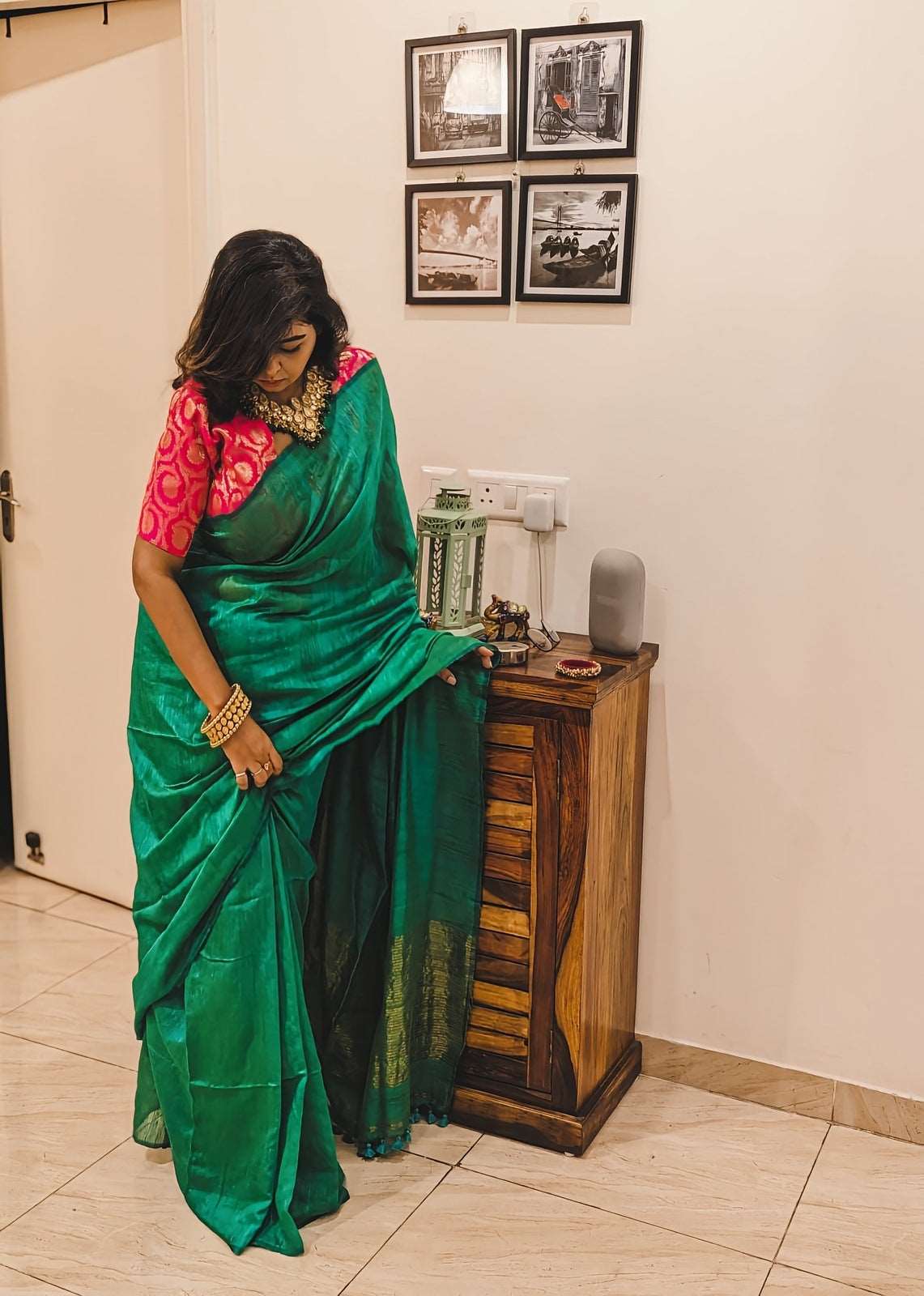 Emerald Elegance Matka Silk