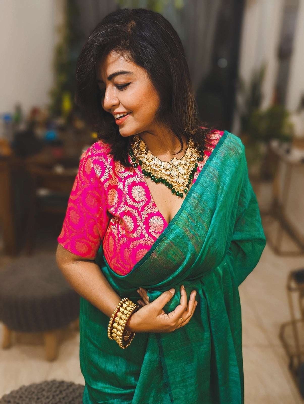 Emerald Elegance Matka Silk