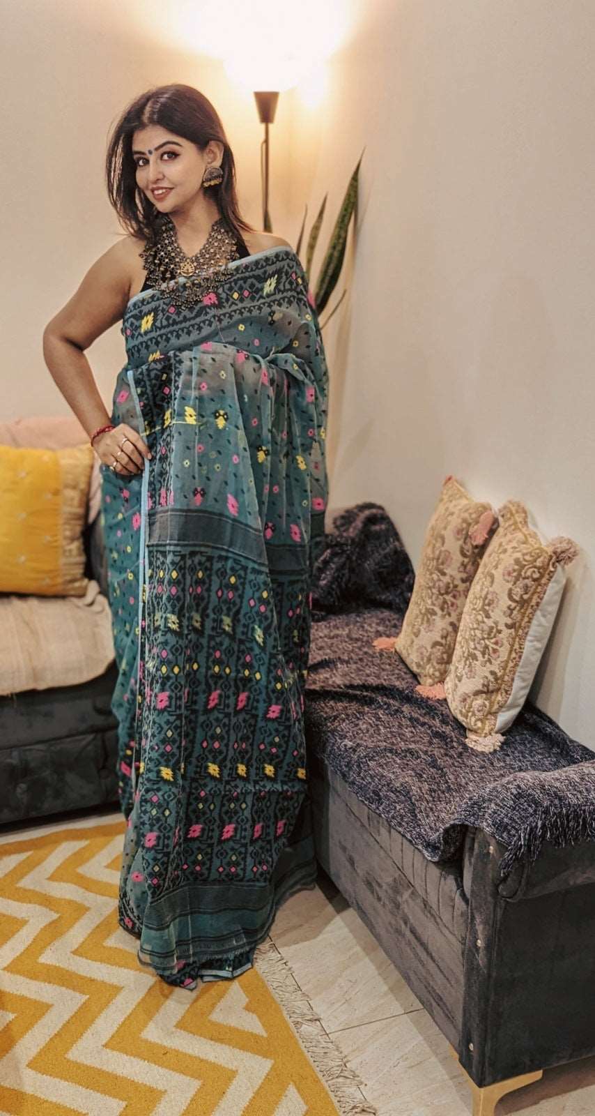 Teal Harmony Symphony Saree