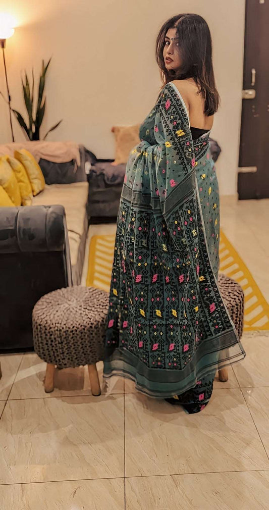 Teal Harmony Symphony Saree