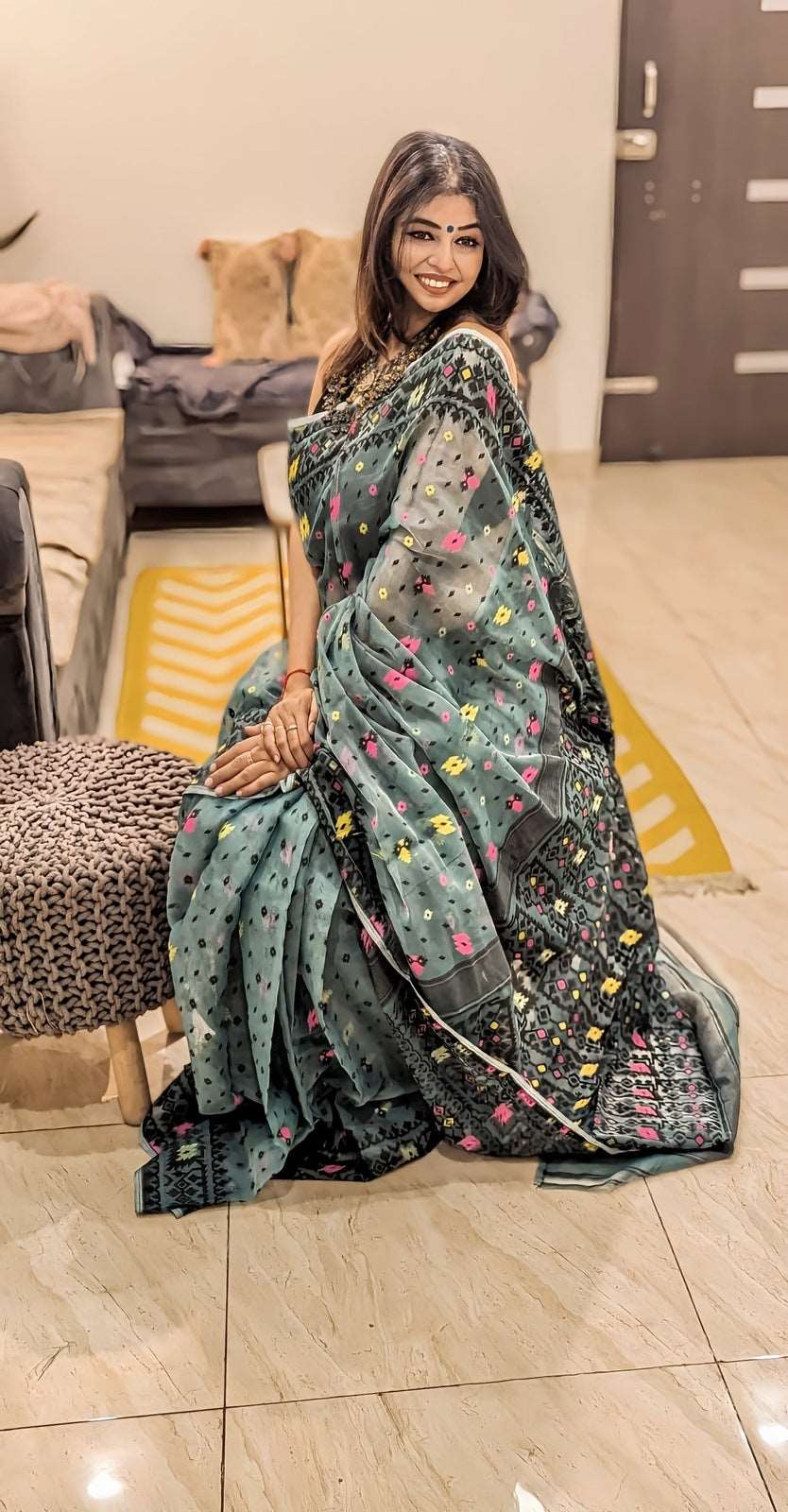 Teal Harmony Symphony Saree