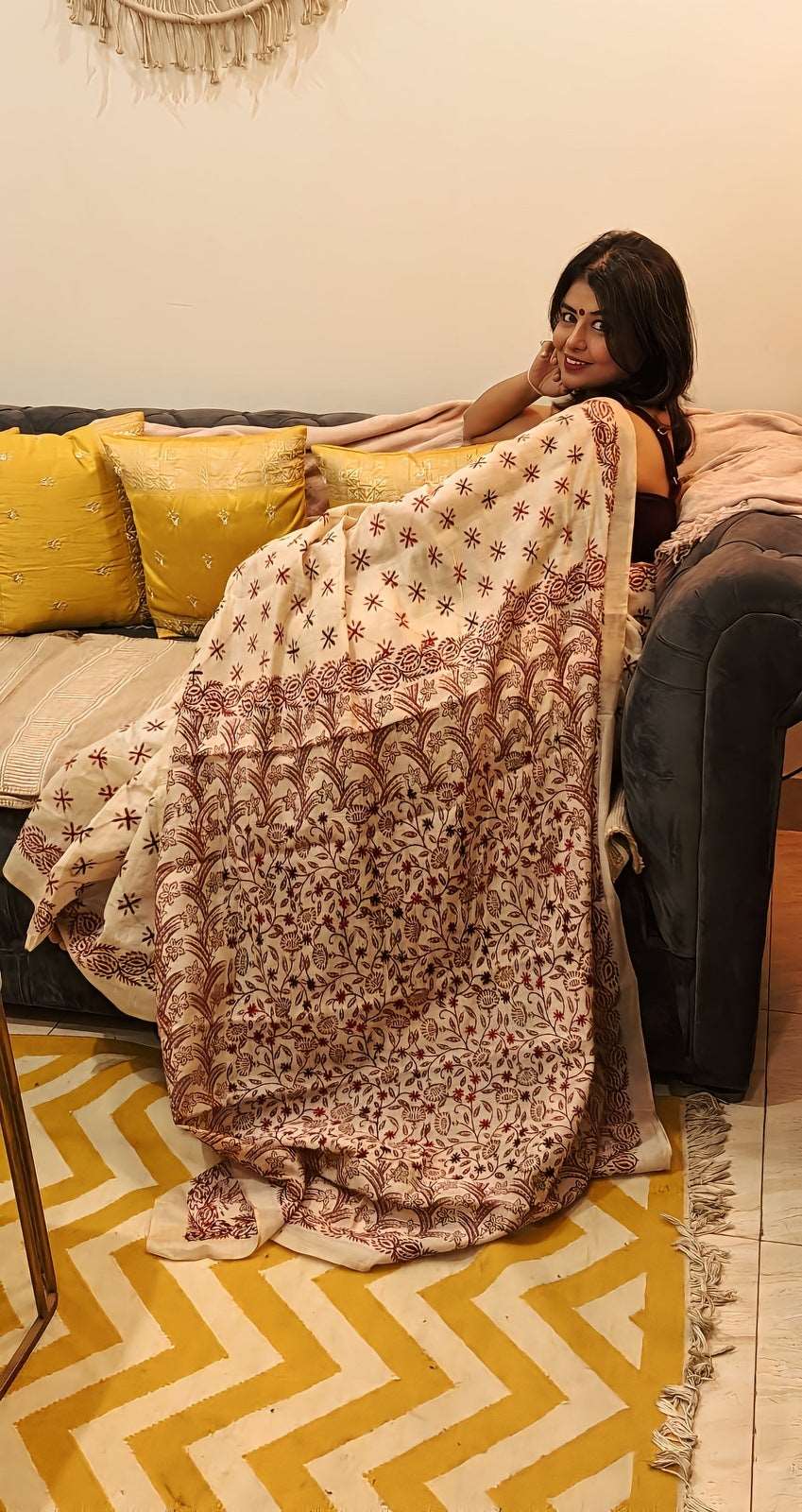 Whispering Elegance Kantha Saree