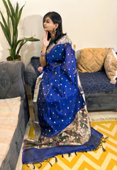 Regal Radiance Royal Blue Paithani Saree