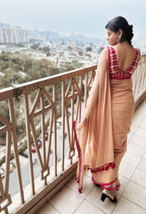 Sandstone Elegance Handwoven Mul Cotton Saree