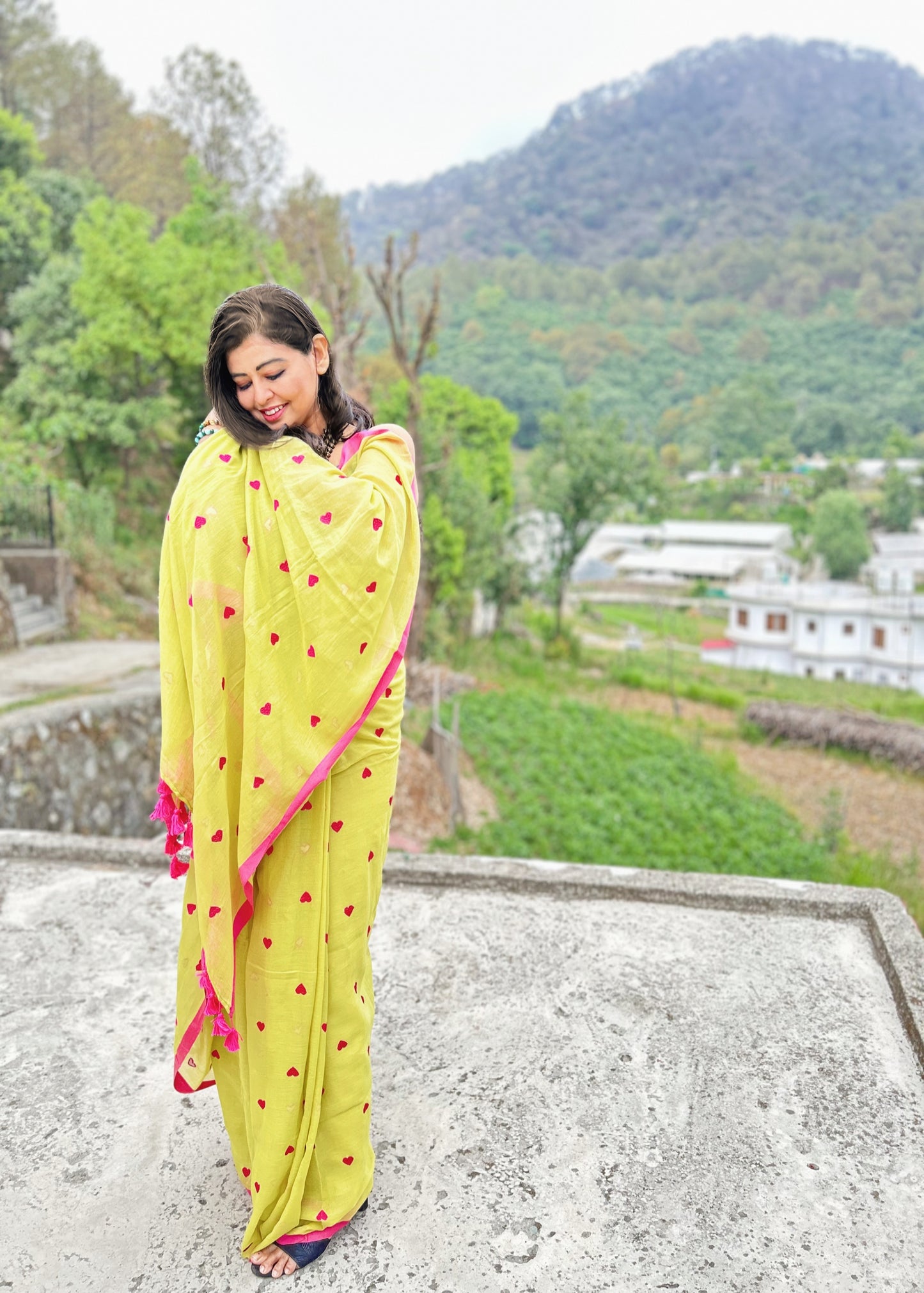 Mint Bliss Handloom Bengal Cotton Saree