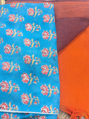 Sunset Bloom Warm Toned Mul Saree