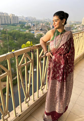 Maroon Rajnidhi Zari Jal Banarasi Georgette Saree