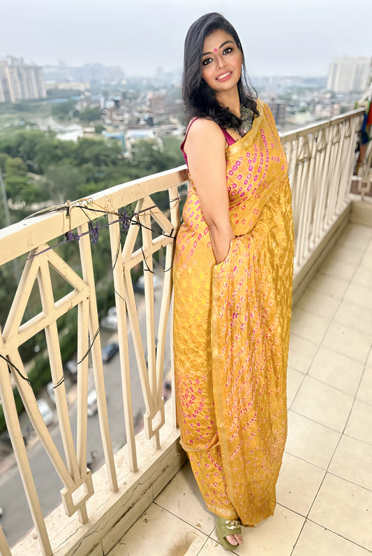 Aarohi – Lime Green Bandhani Elegance