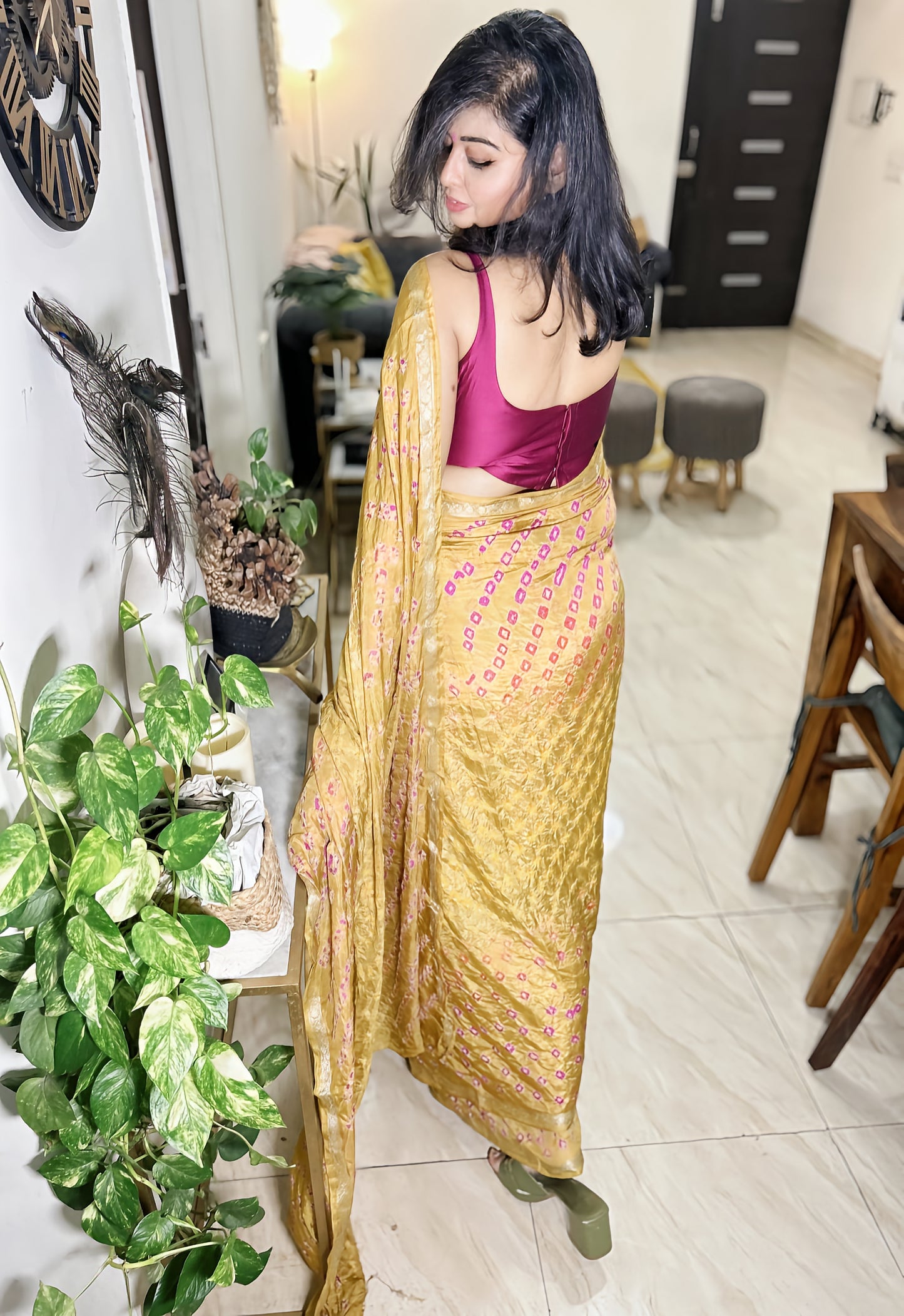 Aarohi – Lime Green Bandhani Elegance
