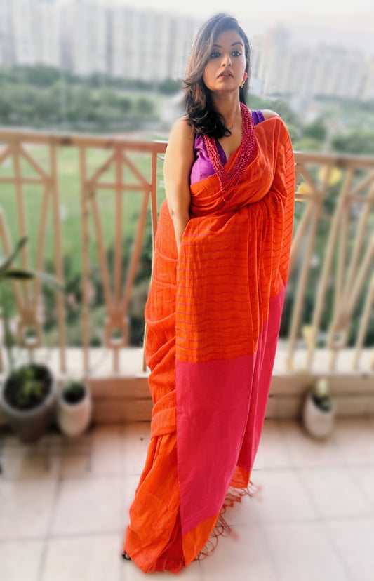 Kantha Dhwani – Pure Handloom Cotton Saree