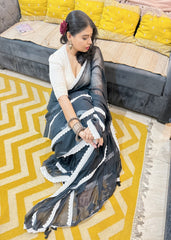 Lace Whisper Soft Drape Mul Saree