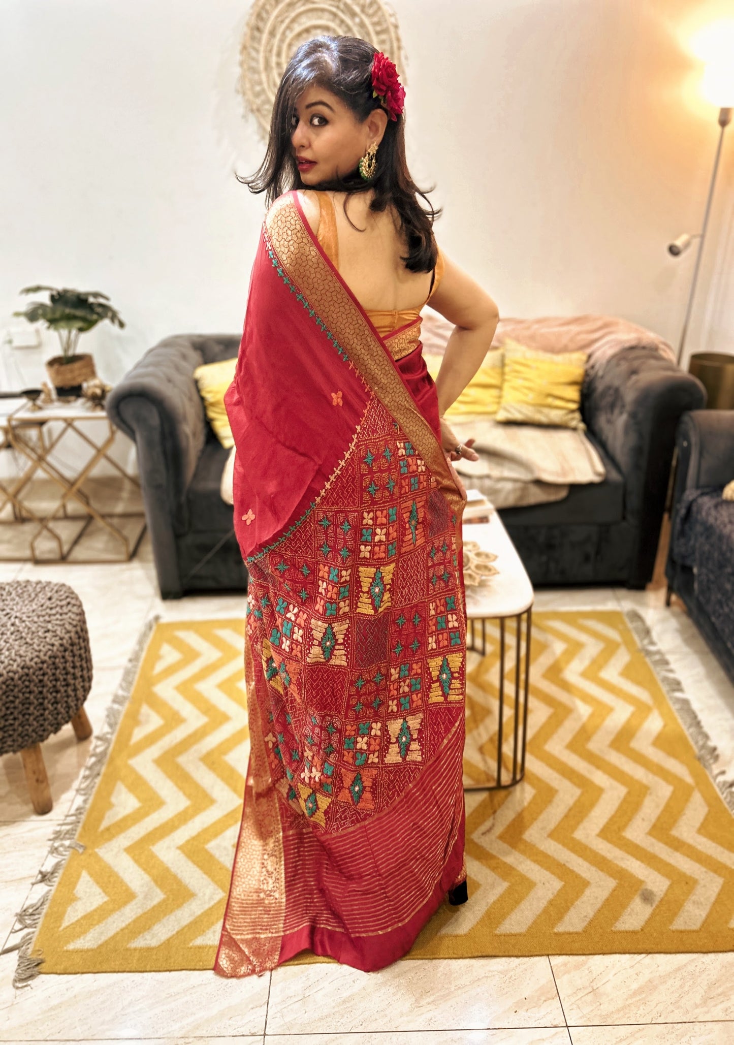 Rakta Roop – Pure Dola Silk Lambani Saree in Deep Blood Red
