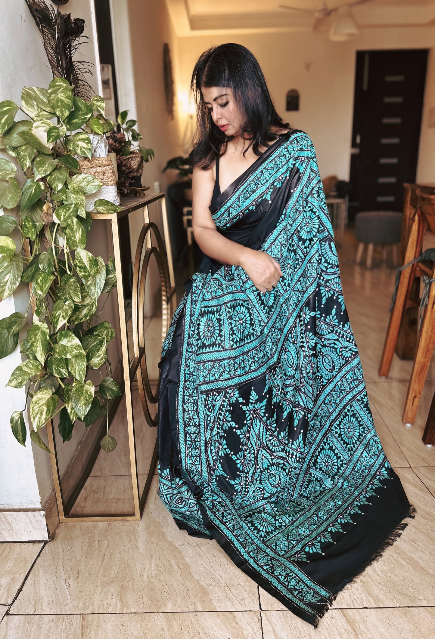 Noor-e-Kantha – Bangalore Silk Kantha Saree