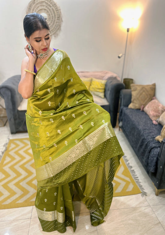 Mehira – Pure Banarasi Raw Mango Silk Saree
