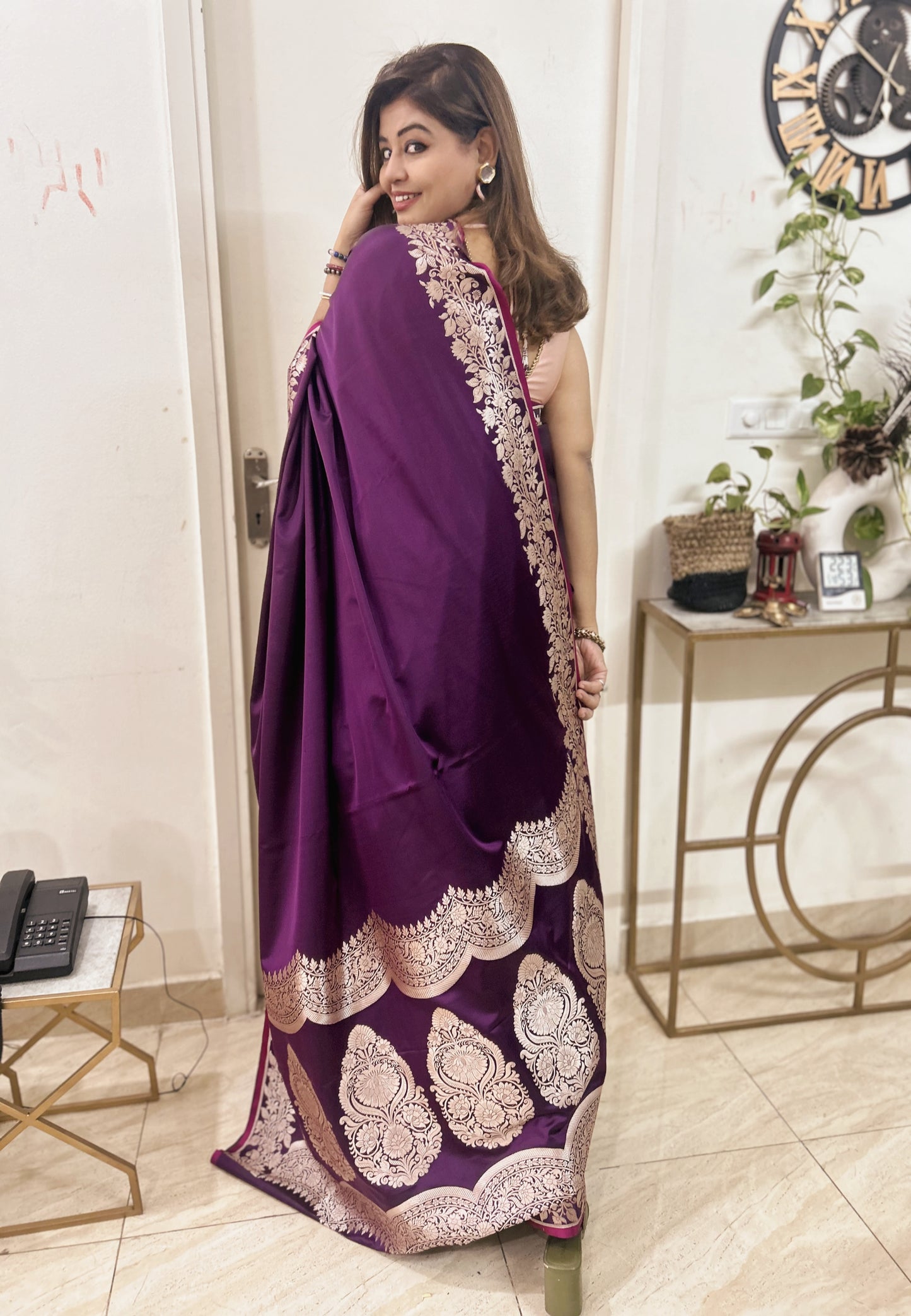 Royal Amethyst Mashru Silk Saree