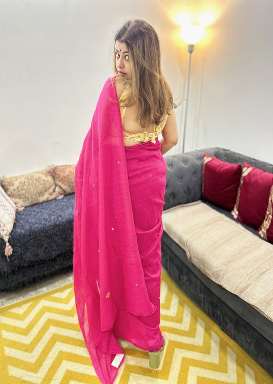 Rangana – Dark Rani Bengal Loom Saree
