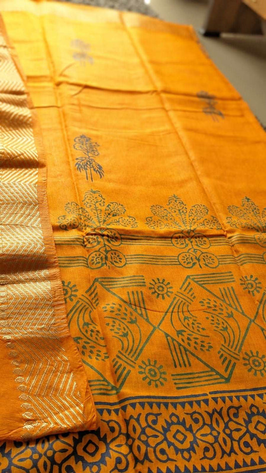 Mustard Yellow Bapta Tussar