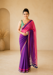 Rang Bahaar Magenta Purple Mul Saree