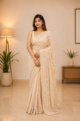 Elegant Honey Satin Party Wear Saree