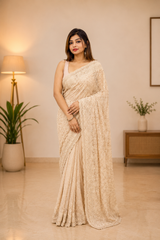 Elegant Honey Satin Party Wear Saree