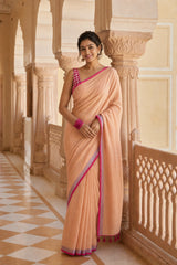 Sandstone Elegance Handwoven Mul Cotton Saree