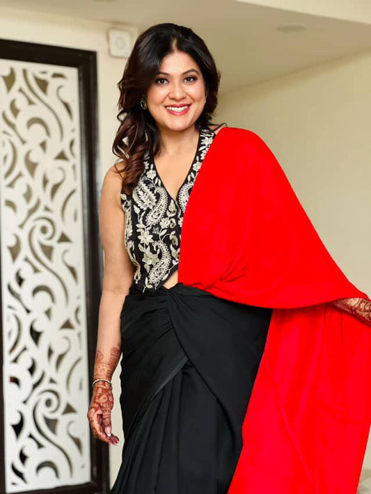 Midnight Rust Pure Modal Silk Saree