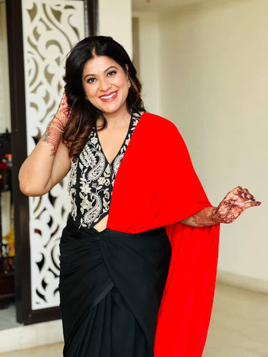 Midnight Rust Pure Modal Silk Saree