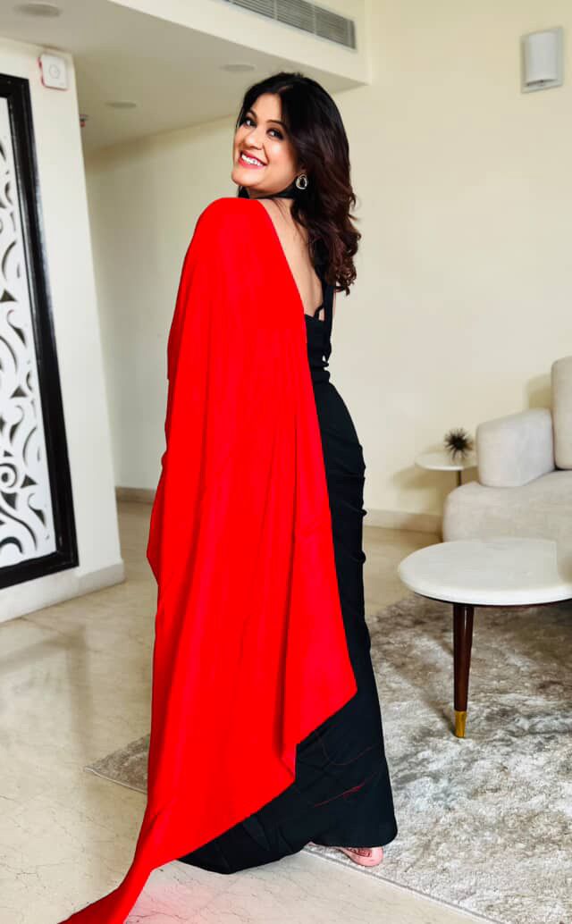 Midnight Rust Pure Modal Silk Saree