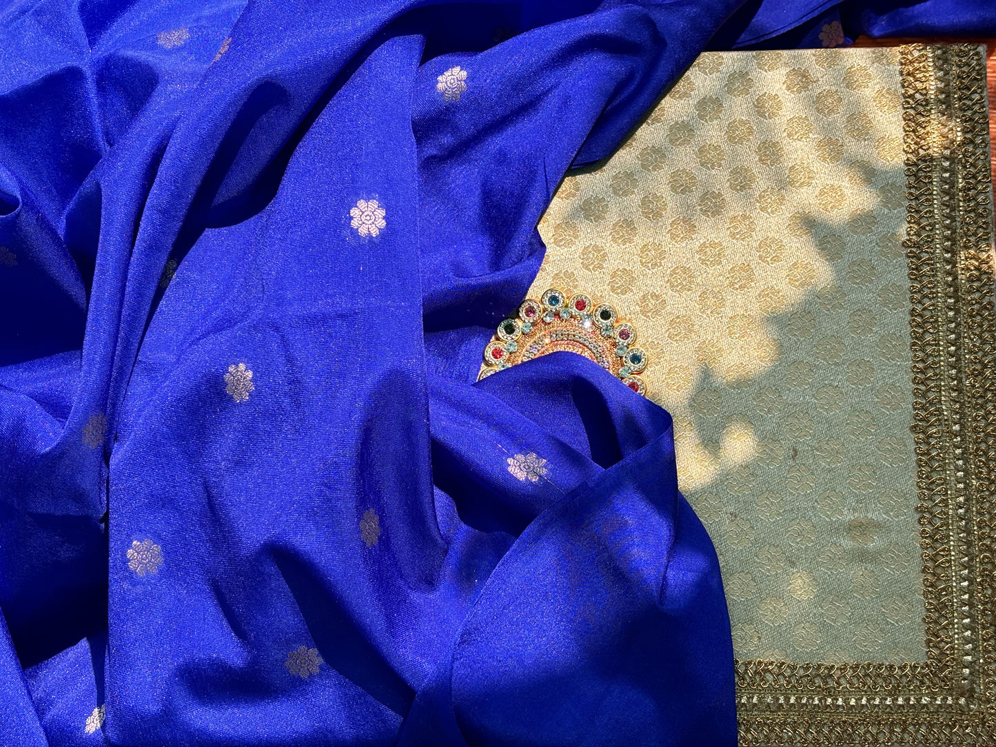 Royal Blue Roopa Elegance – Banarasi Katan Silk Saree