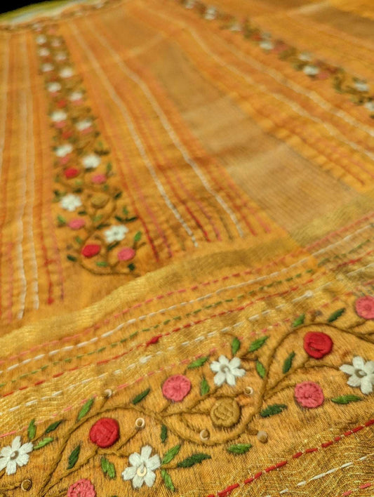 Sunset Dream Veedharbha Tussar Saree