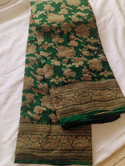 Pure Banarasi Khaddi Georgette Handwoven Hallmarked Saree