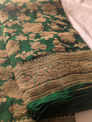 Pure Banarasi Khaddi Georgette Handwoven Hallmarked Saree