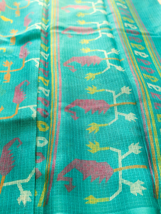 Ocean Bliss Soft Kota Silk Saree