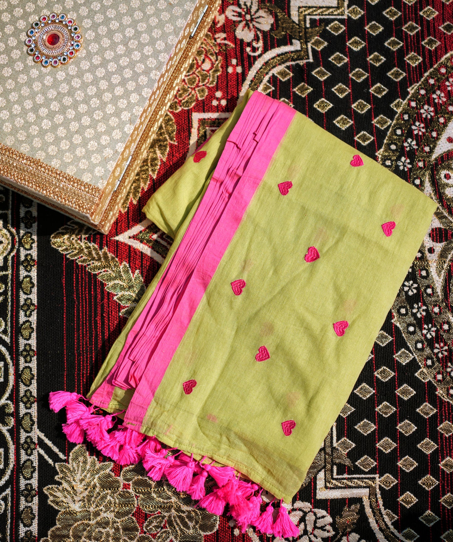 Mint Bliss Handloom Bengal Cotton Saree
