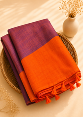 Sunset Bloom Warm Toned Mul Saree