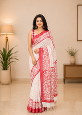 Scarlet Whisper Artisanal Batik Saree