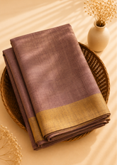 Mauve Elegant Jute Linen Saree
