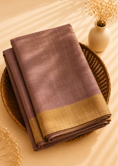 Mauve Elegant Jute Linen Saree