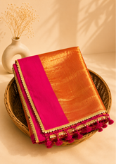 Royal Ember Handwoven Rust Tissue Saree