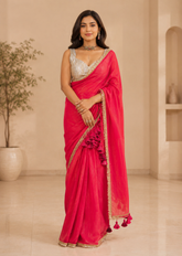 Rani Jalpari Pure Handloom Mul Cotton Saree
