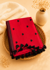 Crimson Heart Premium Handwoven Mul Saree