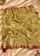 Golden Heritage – Deep Beige Golden Tissue Silk Saree