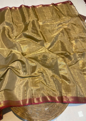 Golden Heritage – Deep Beige Golden Tissue Silk Saree