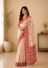 Earthen Elegance Pure Handloom Bengal Cotton Saree
