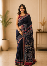 Indigo Reverie Mangalgiri Ajrakh Handblock