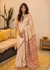 Whispering Elegance Heritage Kantha Saree